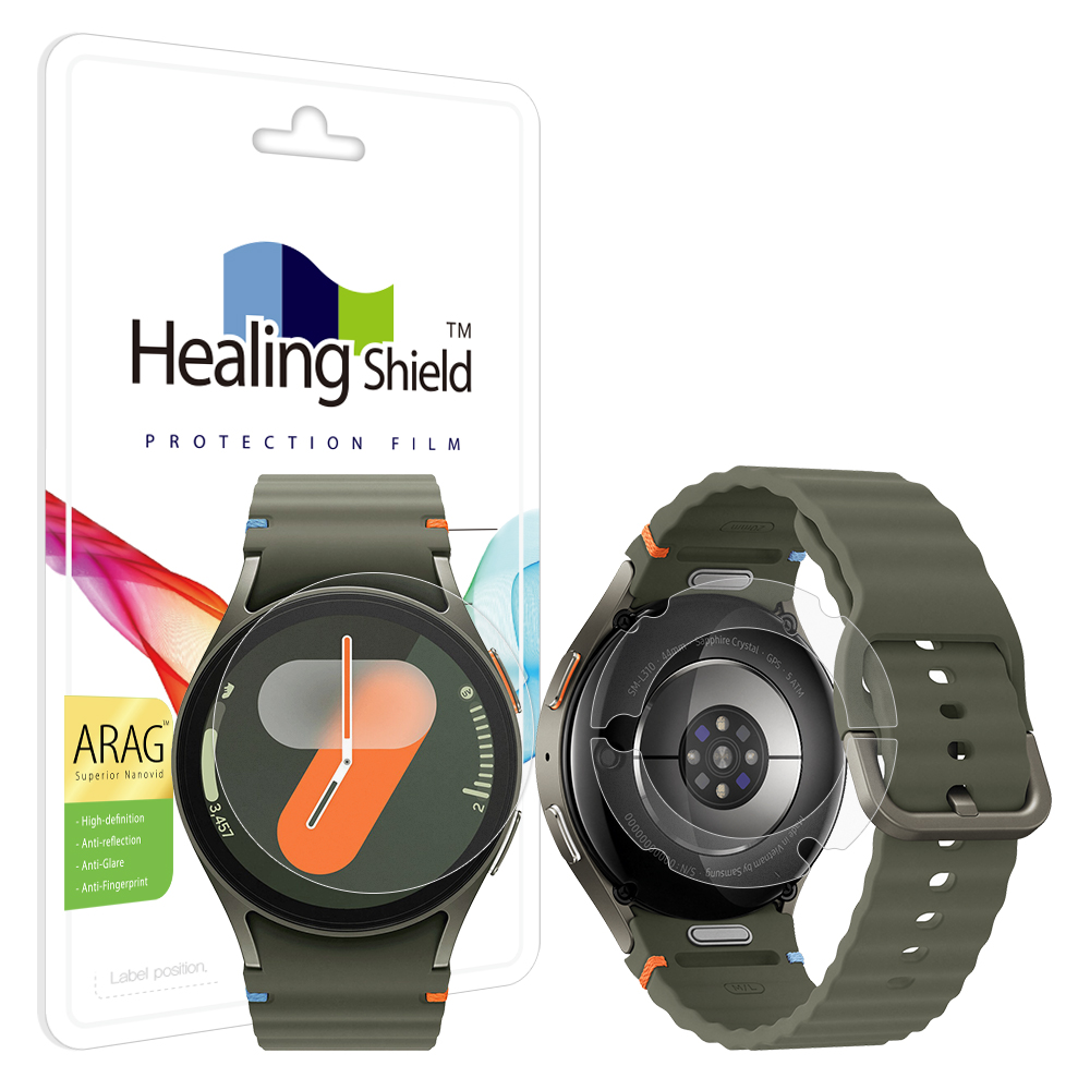 갤럭시워치7 44mm ARAG 고화질 저반사 액정보호필름 2매 무광후면필름 2매 - 메인 이미지