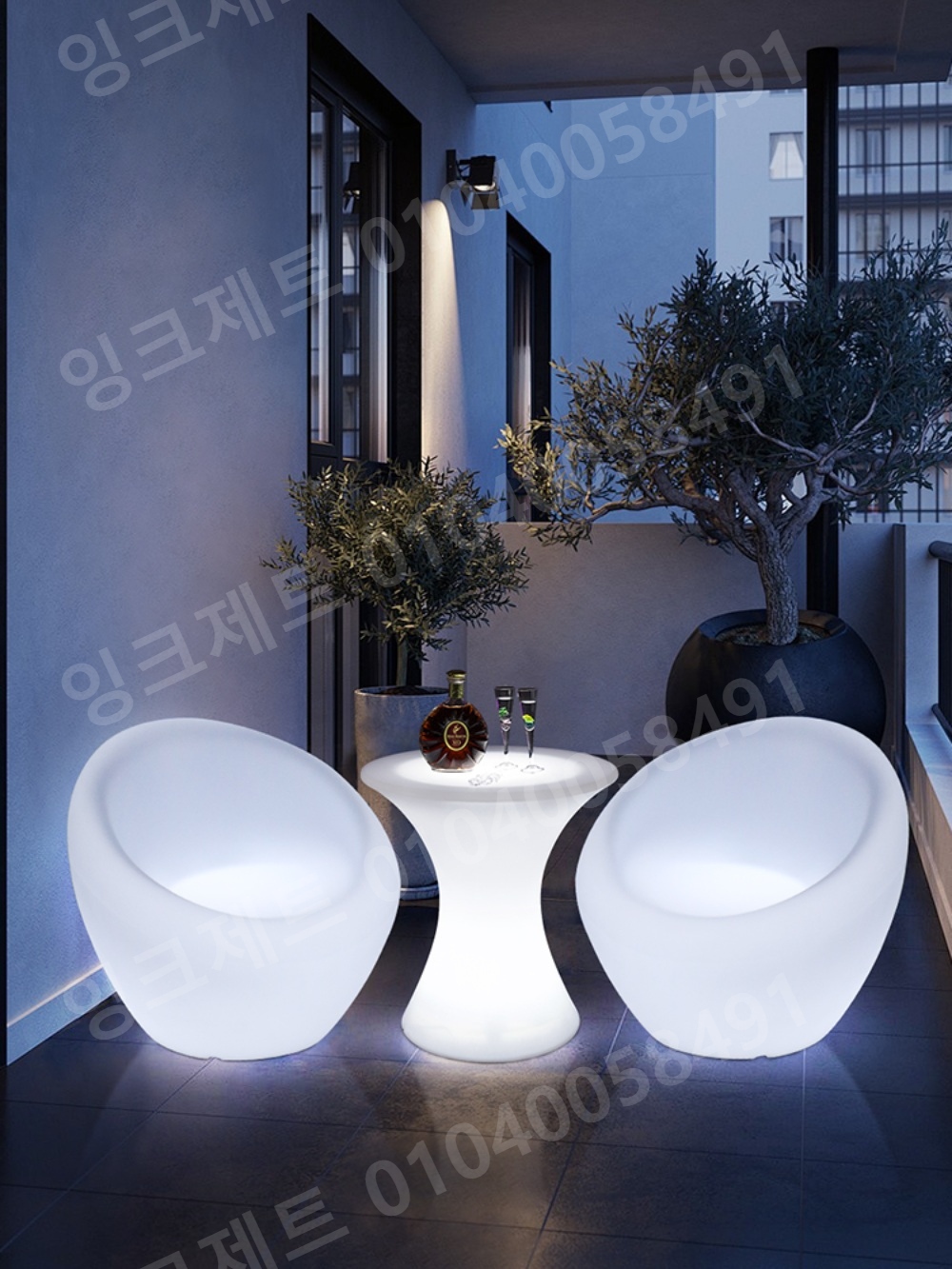 LED 테이블 야외 바테이블 루프탑 클럽 파티 식탁 조명 - 상세 이미지 2
