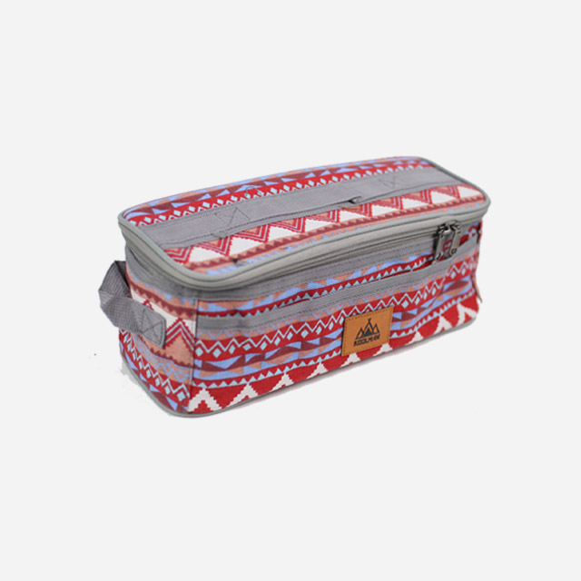 KOOLMAN 쿨맨 키친툴 다용도 캠핑수납가방 레드패턴 - 상품 이미지