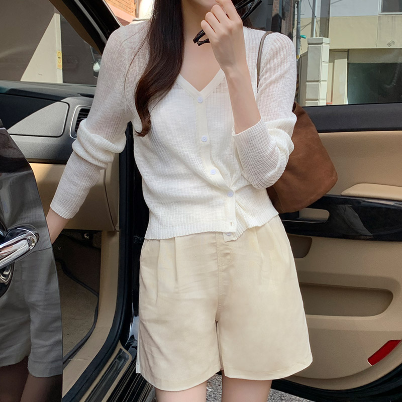 (뒷밴딩반바지하체보정핏)  코딘 린넨 투핀턱 베이직 A라인 하프 팬츠 ps4903 - 상세 이미지 4