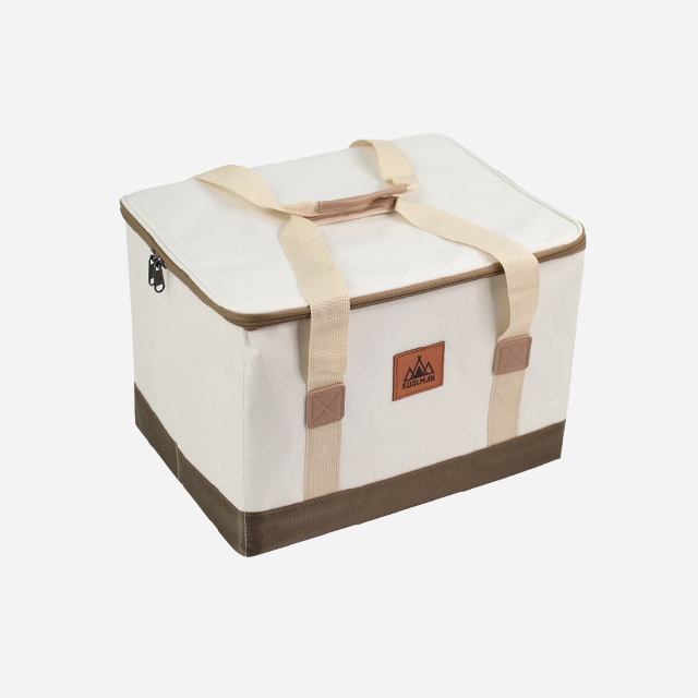 KOOLMAN 쿨맨 캠핑 가방 접이식 하드케이스 수납 트렁크정리 S, 아이보리