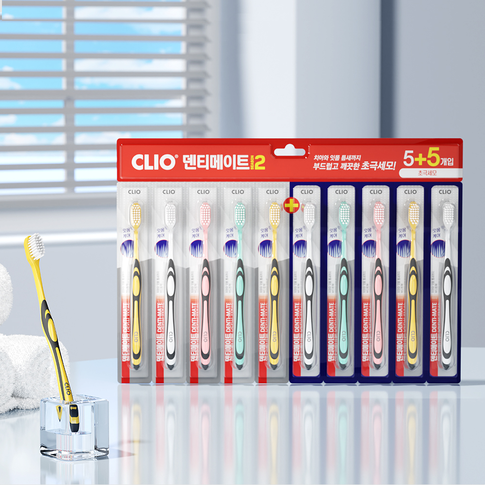 크리오 덴티메이트 시즌2 초극세모 칫솔 10개입, 3개