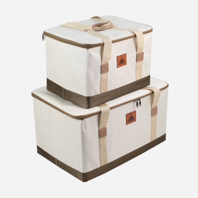 KOOLMAN 쿨맨 캠핑 가방 접이식 하드케이스 수납 트렁크정리 L, 골든브라운