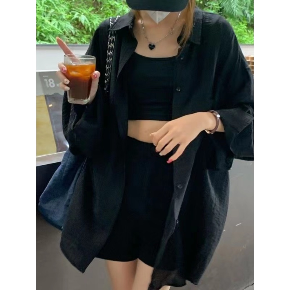 이제 혼자다 2회 이윤진 셔츠 블라우스 블랙 간절기 봄 의상 옷 패션 - 상세 이미지 3