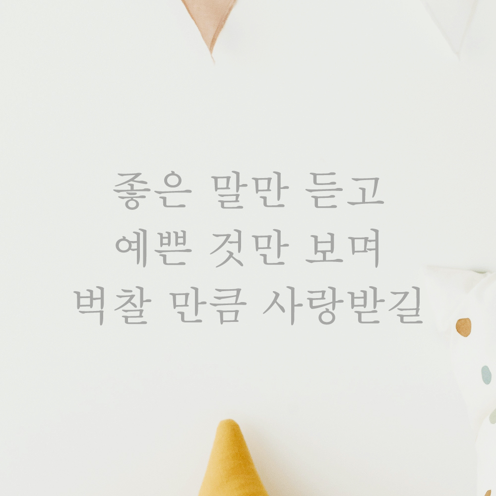 좋은 말만 듣고 예쁜 것만 보며 벅찰 만큼 사랑받길 레터링 스티커 L-058S검정 - 상세 이미지 3