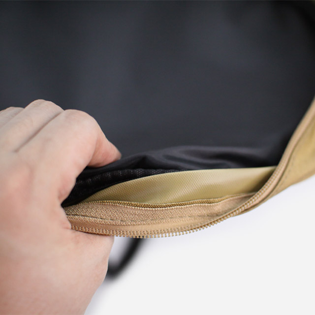 KOOLMAN 쿨맨 캠핑 코펠 가방 원형 식기 수납 L, 골든브라운