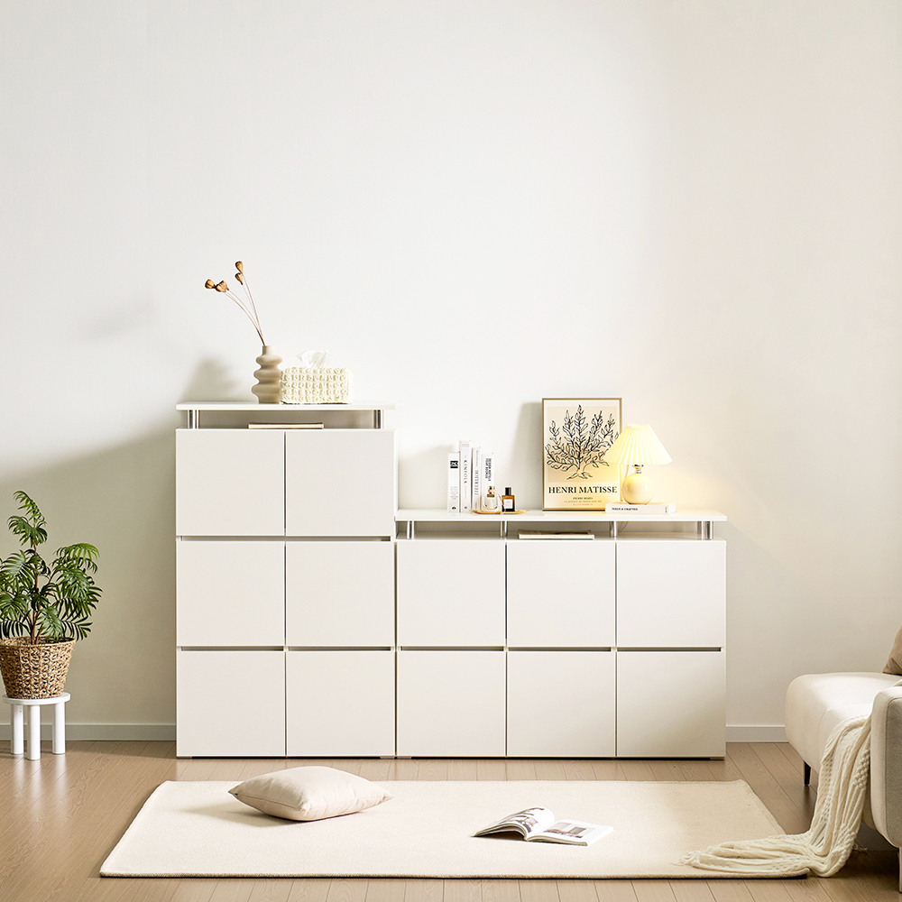 로아 수납장 모듈 다용도 거실 맘마존 (상판형) 800, 3단, 화이트