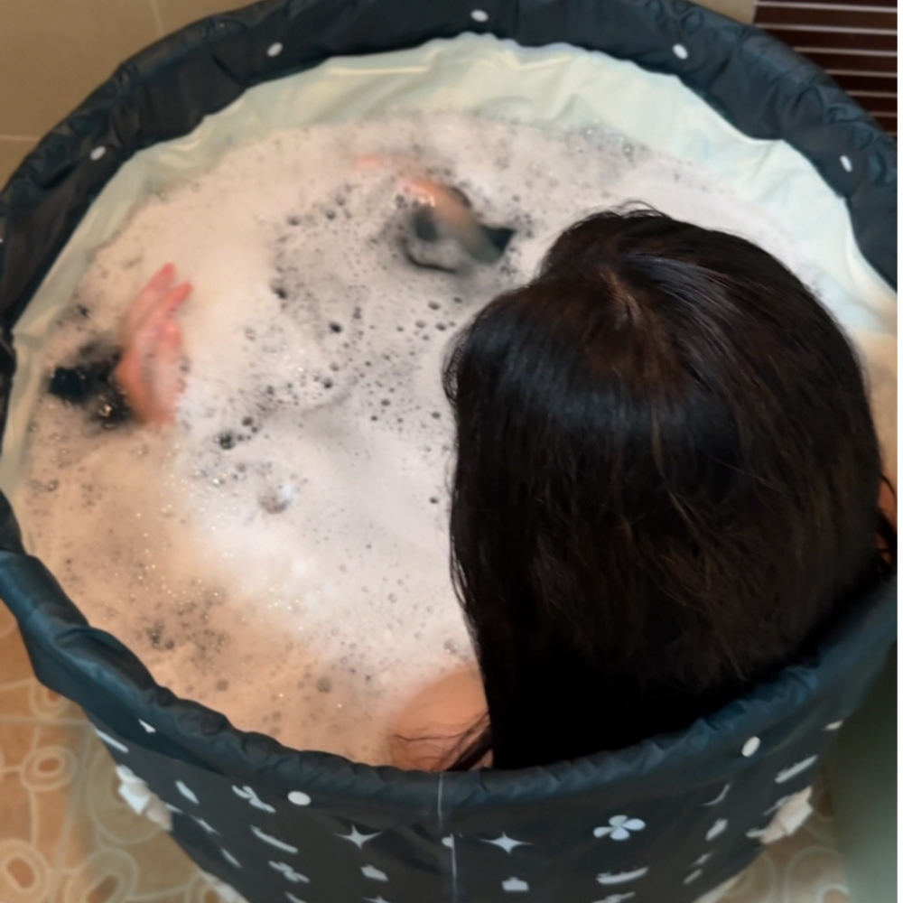 성인 접이식욕조 간이 1인 미니 반신 욕조 반신욕기 목욕통 이미지 7