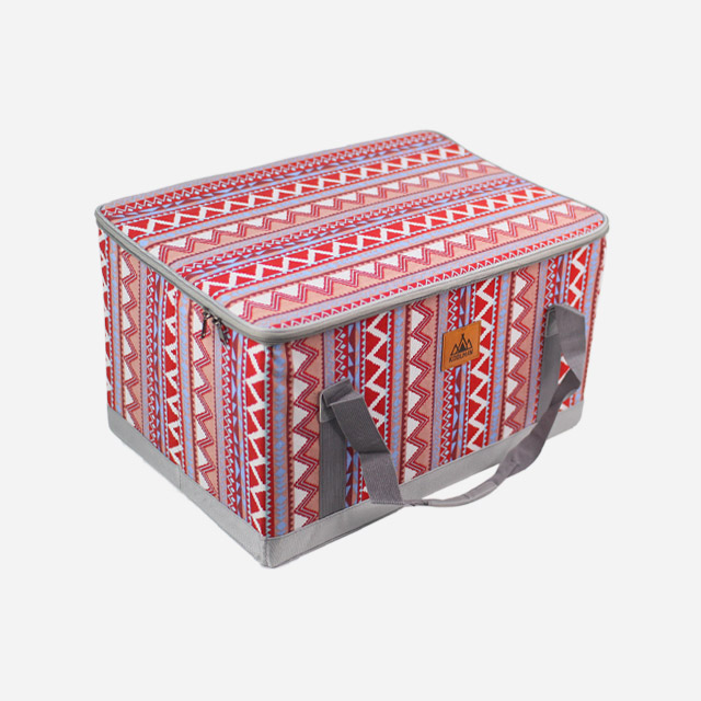 KOOLMAN 쿨맨 캠핑 가방 접이식 하드케이스 수납 트렁크정리 L, 레드패턴