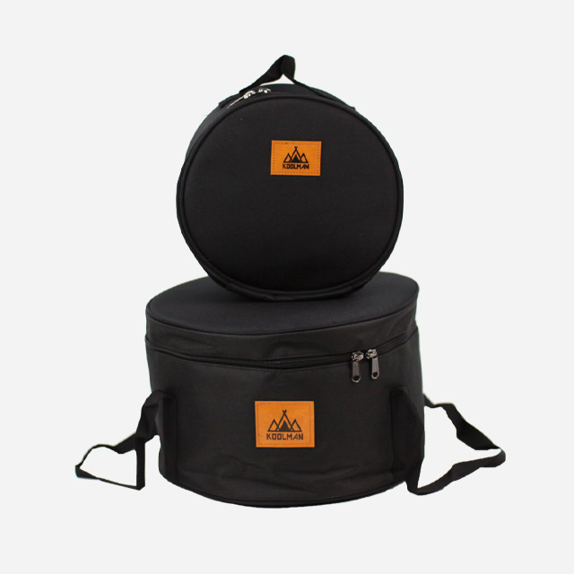 KOOLMAN 쿨맨 캠핑 코펠 가방 원형 식기 수납 S, 블랙