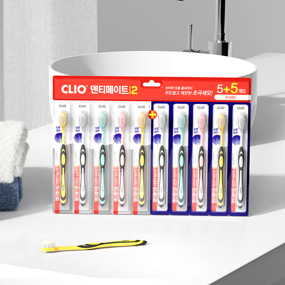 크리오 덴티메이트 시즌2 초극세모 칫솔 10개입, 3개