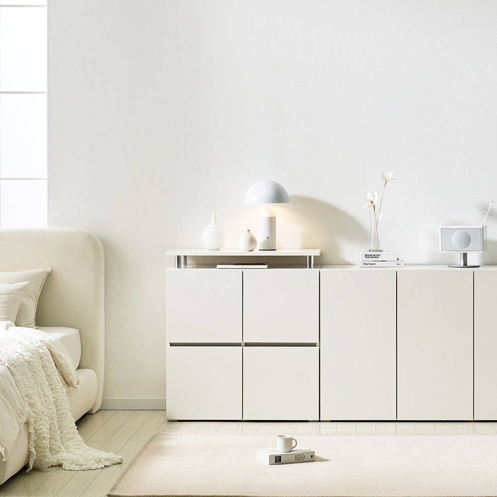 로아 수납장 모듈 다용도 거실 맘마존 (상판형) 800, 2단, 화이트