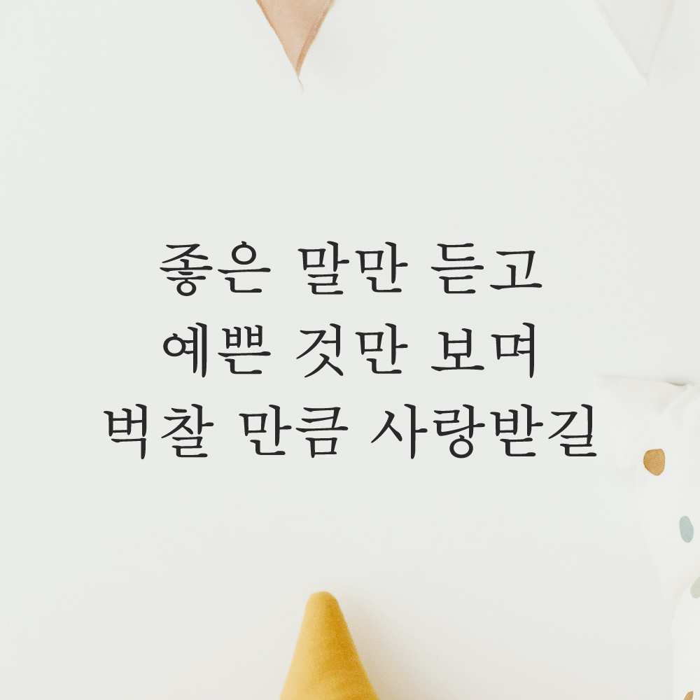 좋은 말만 듣고 예쁜 것만 보며 벅찰 만큼 사랑받길 레터링 스티커 L-058S검정 - 상세 이미지 5