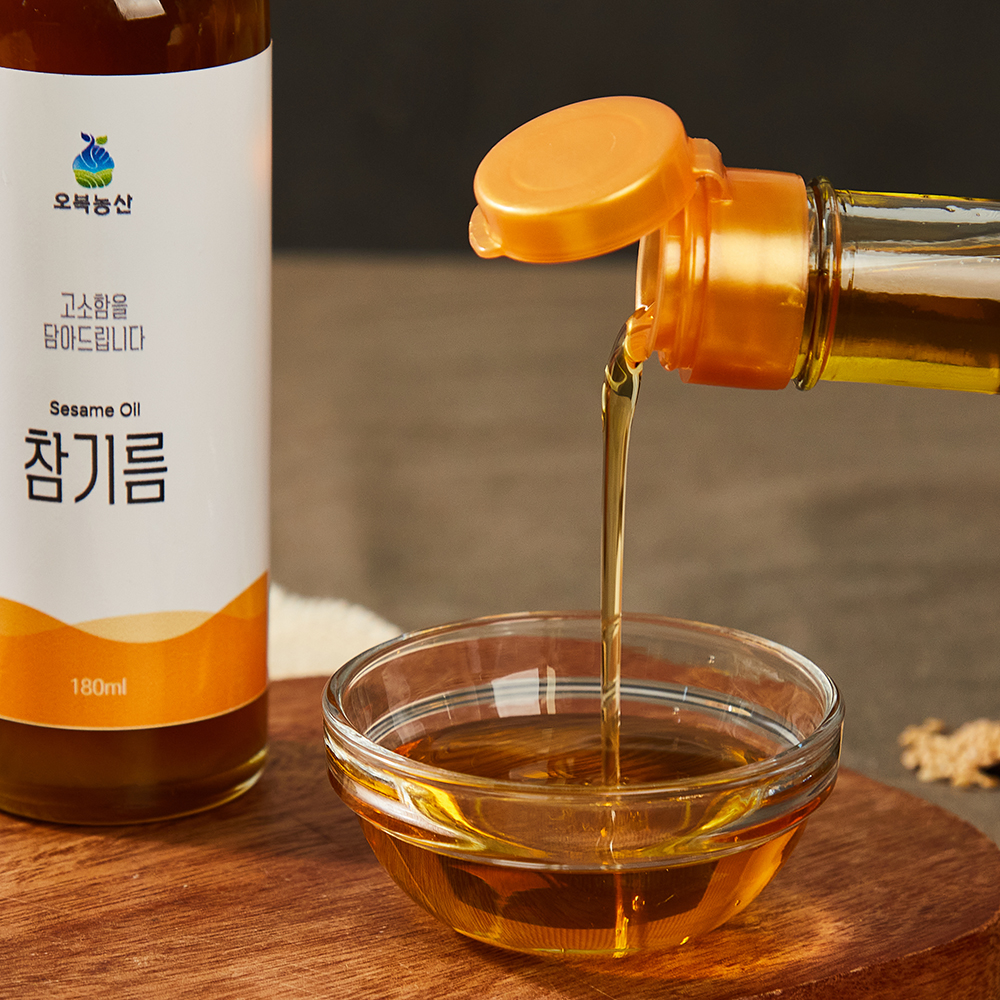 [오복농산]저온압착 국내산 통참깨 착유한 참기름 들기름180ml/250ml 선물세트포장 - 상세 이미지 5