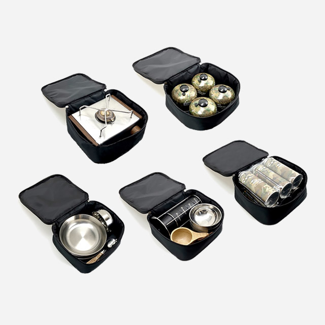 KOOLMAN 쿨맨 캠핑 버너 가방 미니 식기 접시 수납 블랙