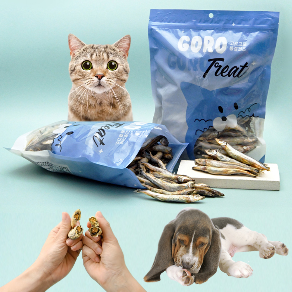 고로고로 대용량 고양이 열빙어 동결건조 간식 500g 강아지 트릿 - 상품 이미지