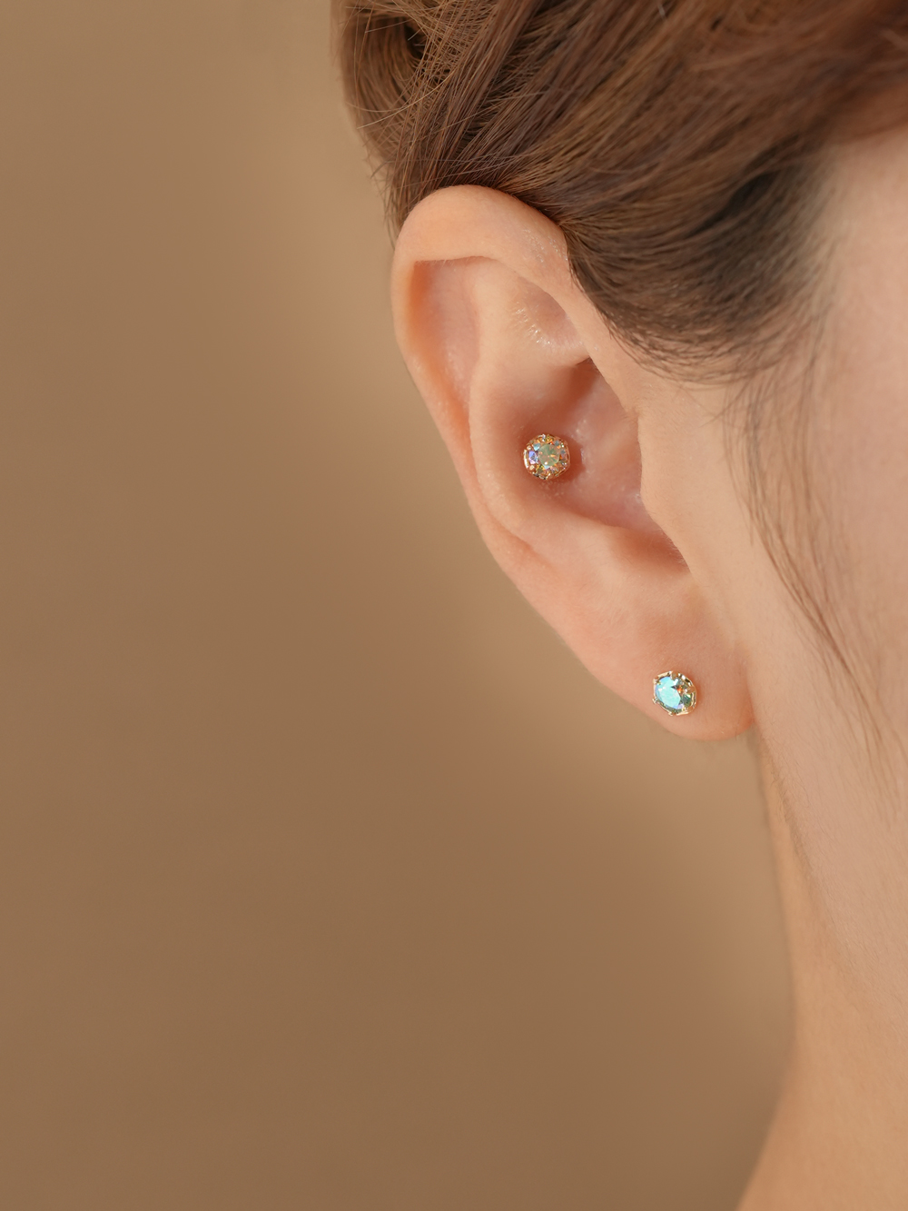 [0.8mm]14K 인터널 모이사나이트 다이아 오로라 라블렛 피어싱 3부