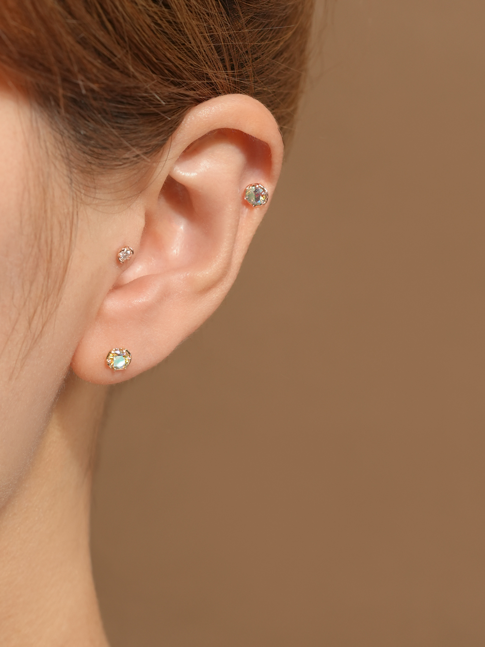 [0.8mm]14K 인터널 모이사나이트 다이아 오로라 라블렛 피어싱 3부