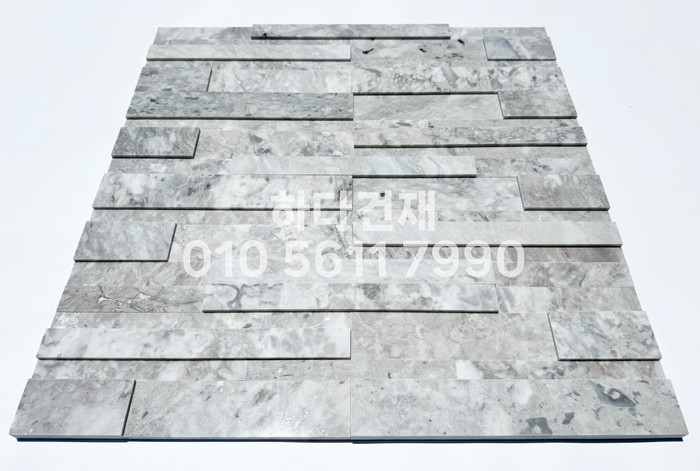 크리스탈 패널타일 600x150x15T 마블그레이 / 하다건재 천연석타일