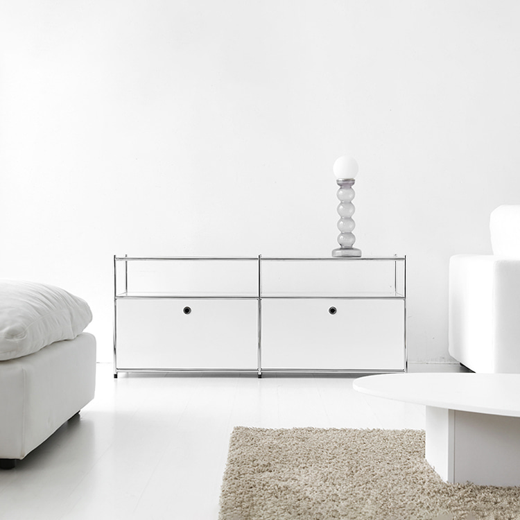 심플리 2x2 수납장 2문 BC601 1520mmx400mm640mm, 2단, 퓨어화이트 4422.3701 - 상세 이미지 3