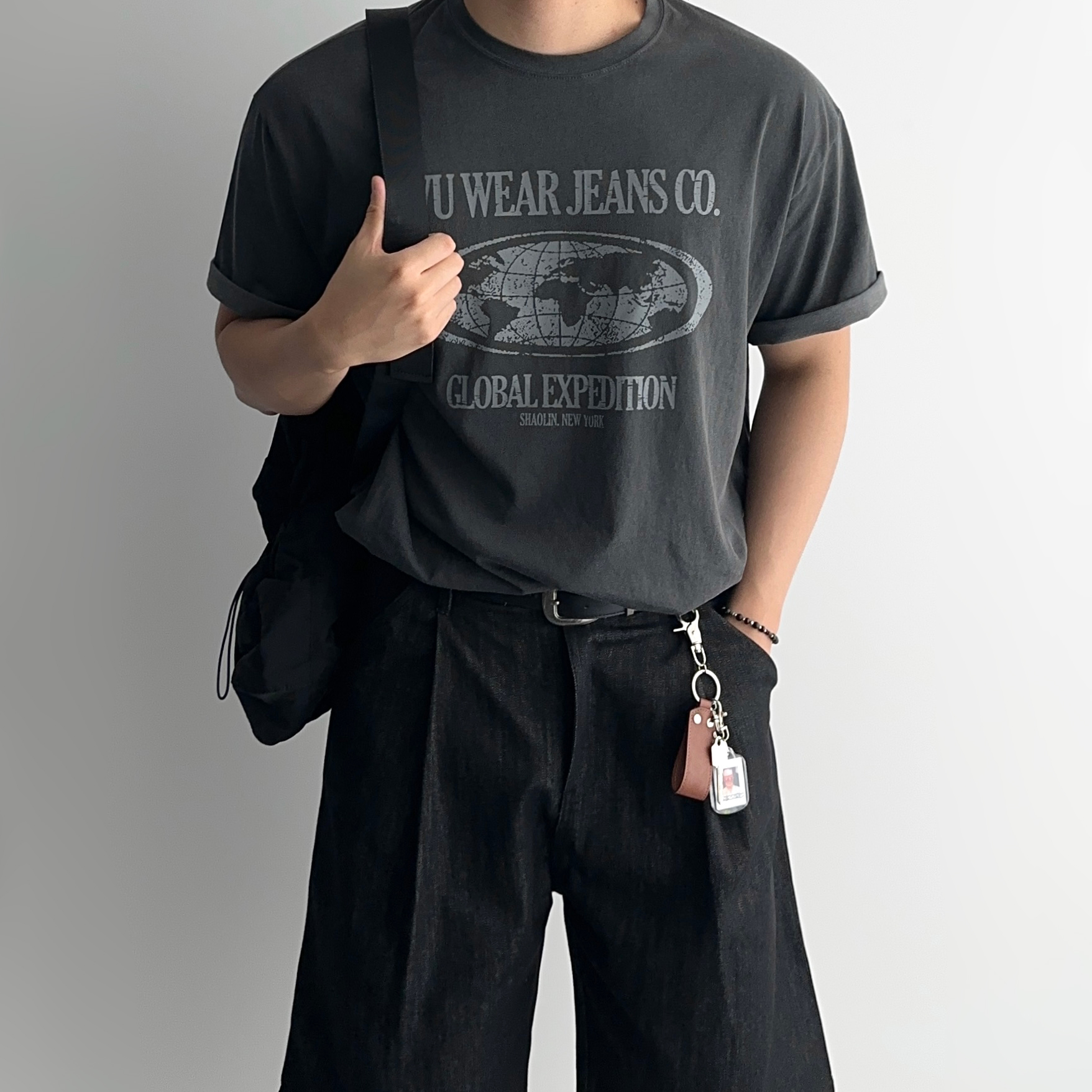 1+1 피그먼트반팔 남자 얇은반팔티 - 상세 이미지 3