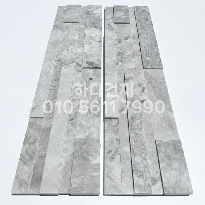 크리스탈 패널타일 600x150x15T 마블그레이 / 하다건재 천연석타일
