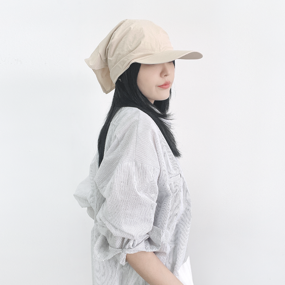 무지 젠느 휴양지 여성 여름 두건 보넷 스카프 볼캡 모자 - 상세 이미지 5