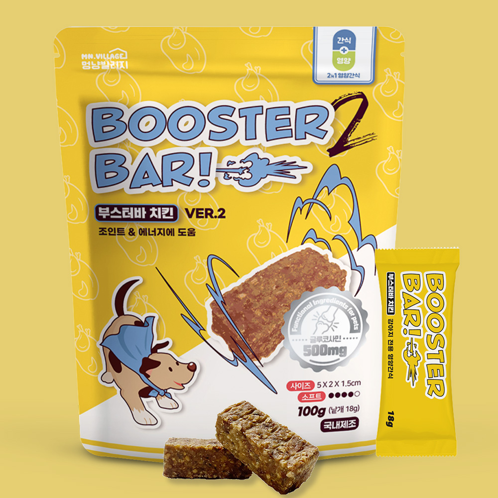 멍냥빌리지 강아지 노즈워크 가수분해 간식 저칼로리 에너지바 부스터바 연어, 100g, 1개 - 상세 이미지 4