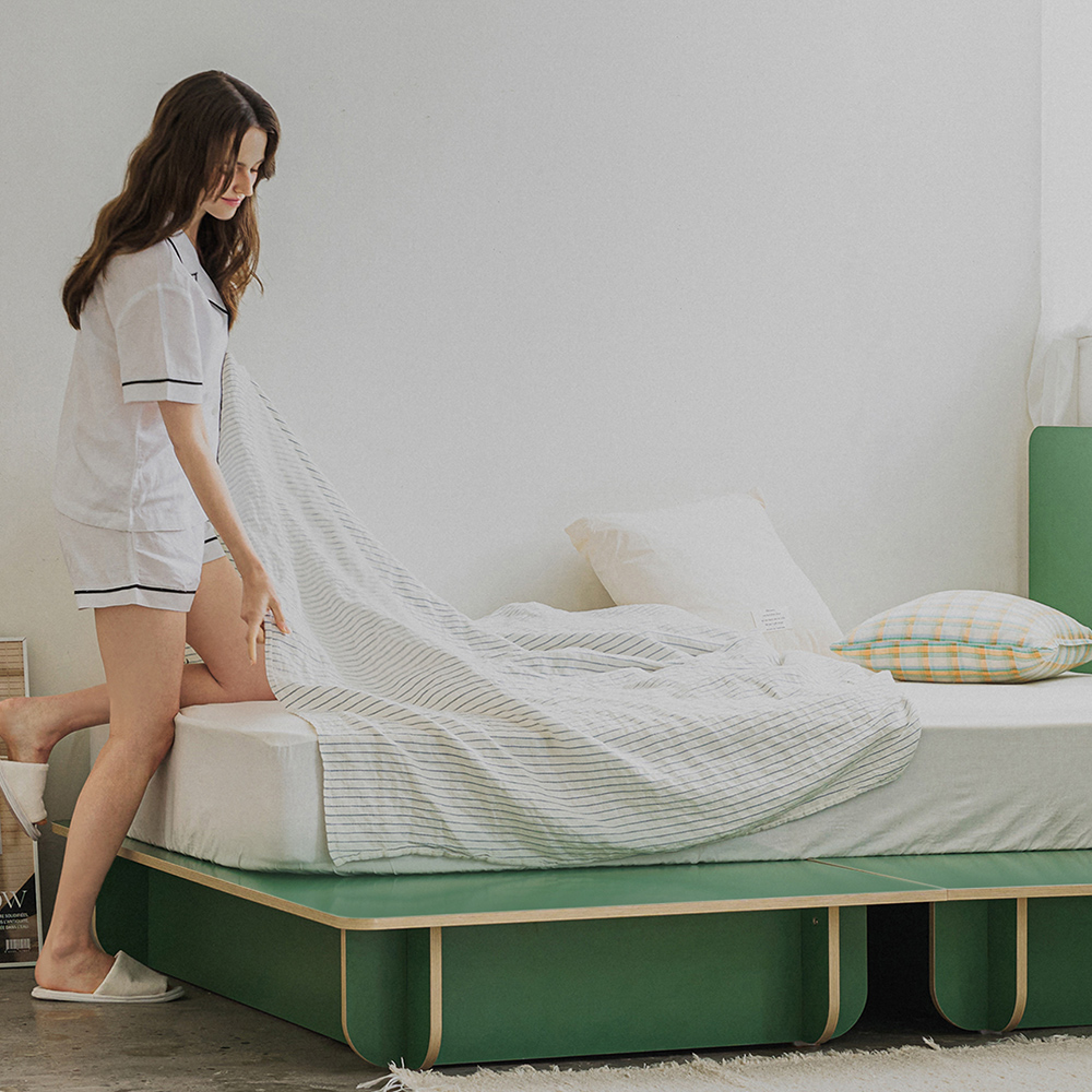 누어 룬드 평상형 수납 침대 프레임 저상형 싱글 슈퍼싱글 SS