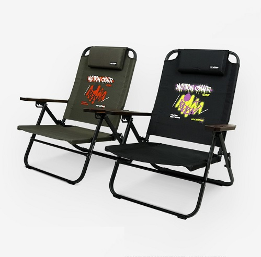 카즈미 모션 체어 리로드 캠핑 차박 릴렉스 4단 각도조절 접이식 의자