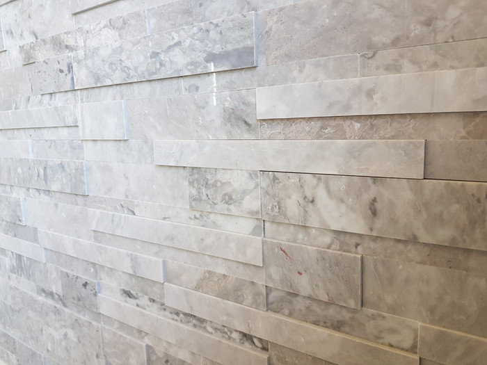 크리스탈 패널타일 600x150x15T 마블그레이 / 하다건재 천연석타일