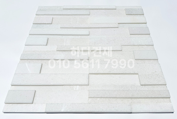 크리스탈 패널타일 600x150x15T 화이트 / 하다건재 천연석타일