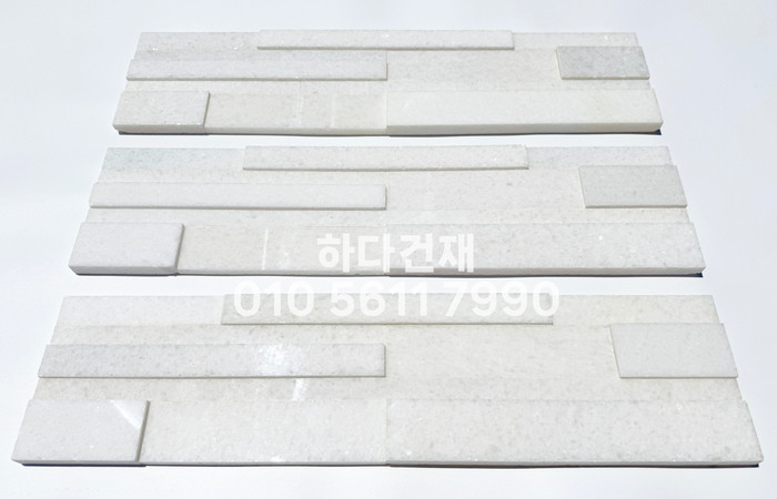 크리스탈 패널타일 600x150x15T 화이트 / 하다건재 천연석타일