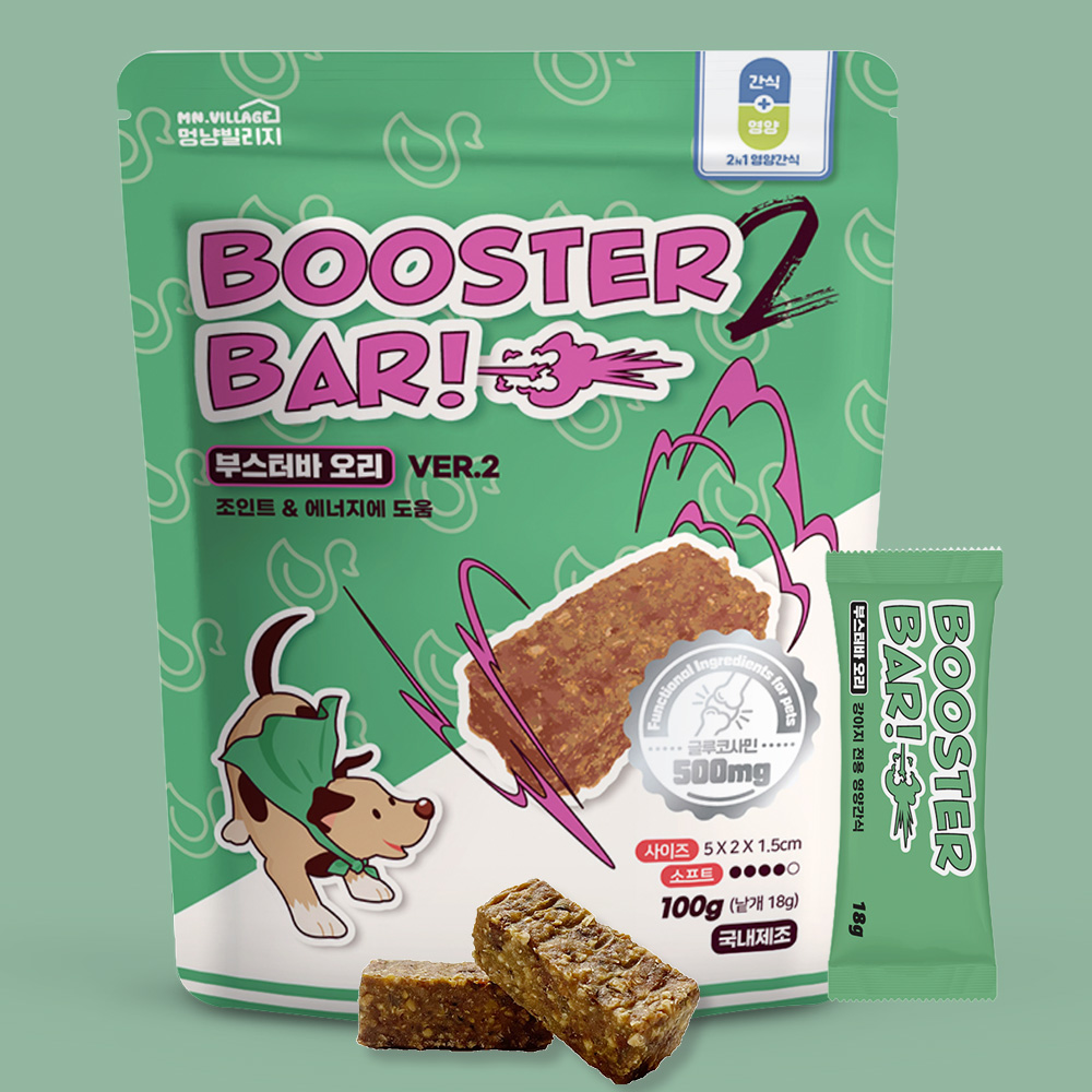 멍냥빌리지 강아지 노즈워크 가수분해 간식 저칼로리 에너지바 부스터바 연어, 100g, 1개 - 상세 이미지 3