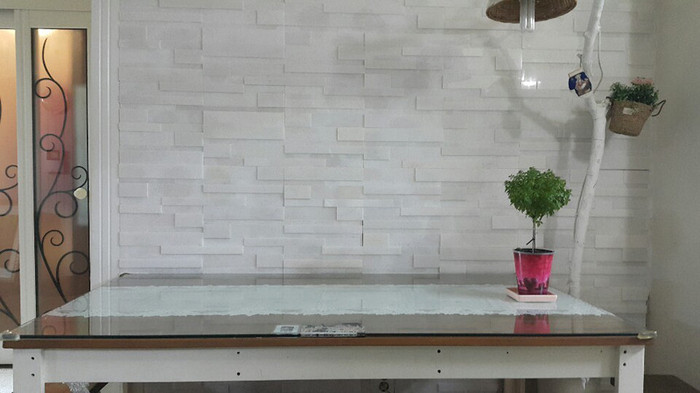 크리스탈 패널타일 600x150x15T 화이트 / 하다건재 천연석타일