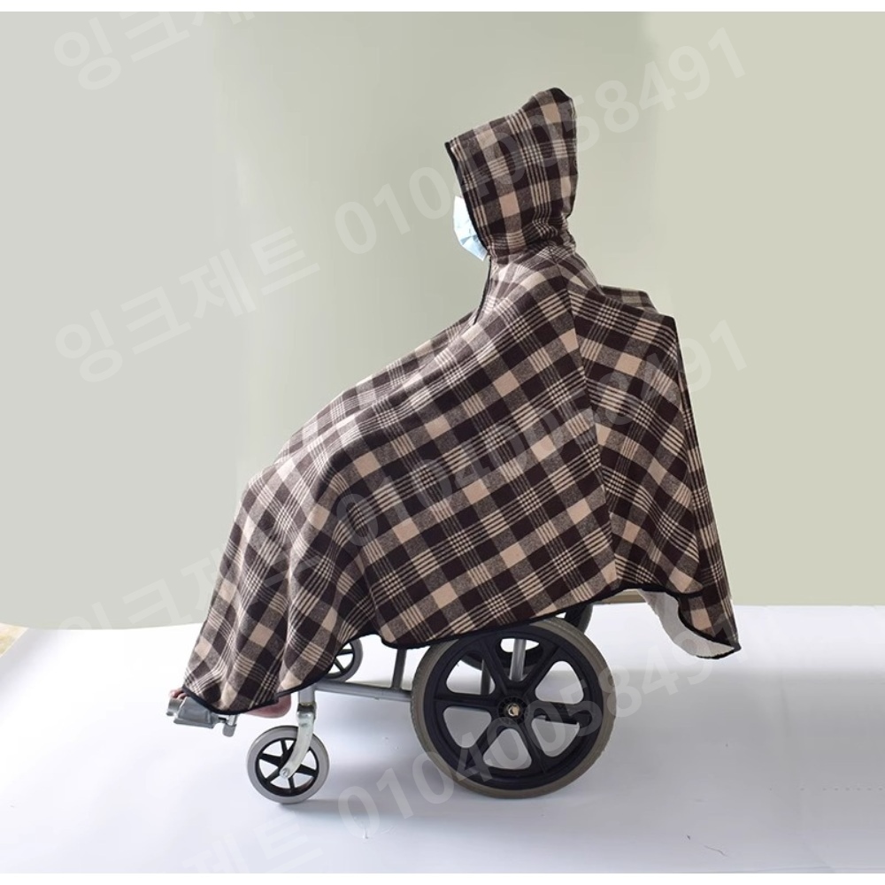 휠체어 망토 전신 후드 담요 장애인 외출 다리 덮개 - 상세 이미지 4