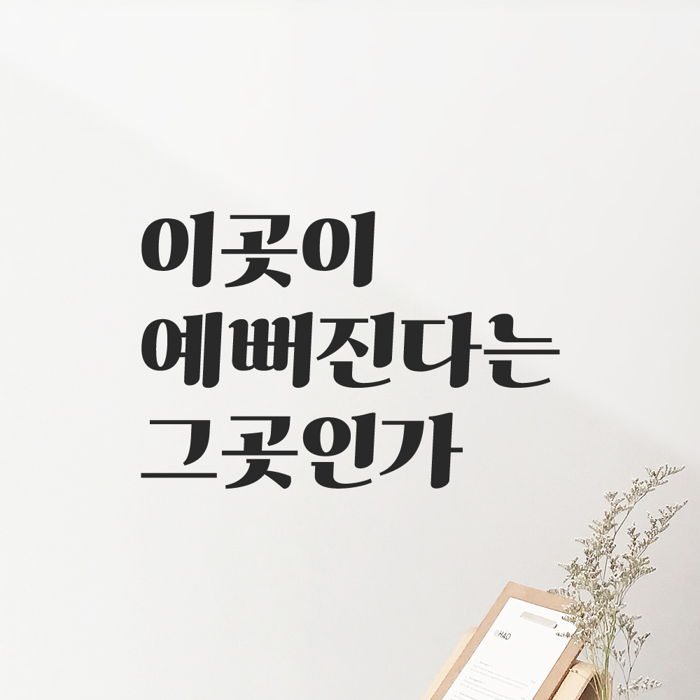 이곳이 예뻐진다는 그곳인가 레트로 레터링 스티커 LG-059S검정 - 상품 이미지