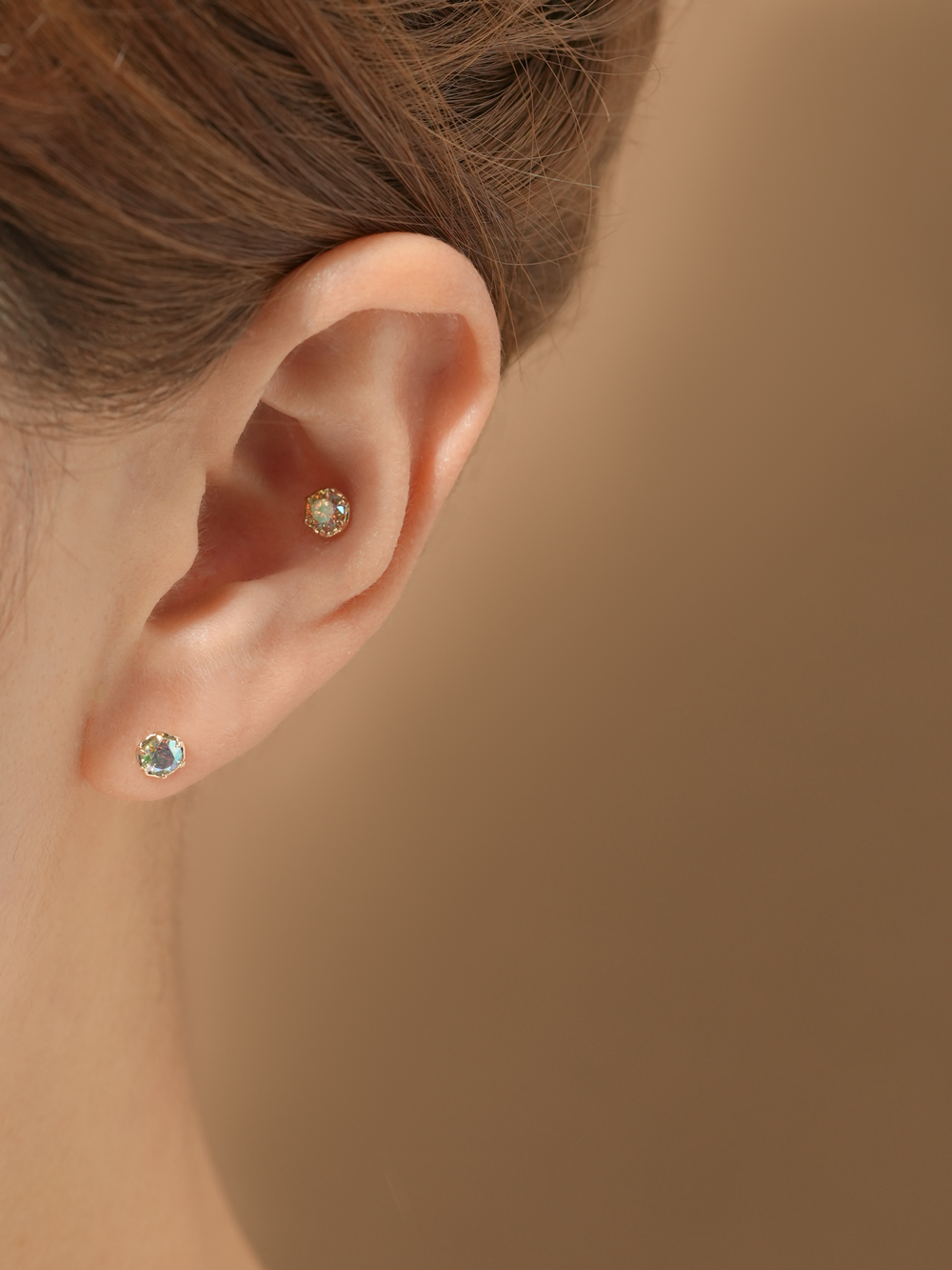 [0.8mm]14K 인터널 모이사나이트 다이아 오로라 라블렛 피어싱 3부