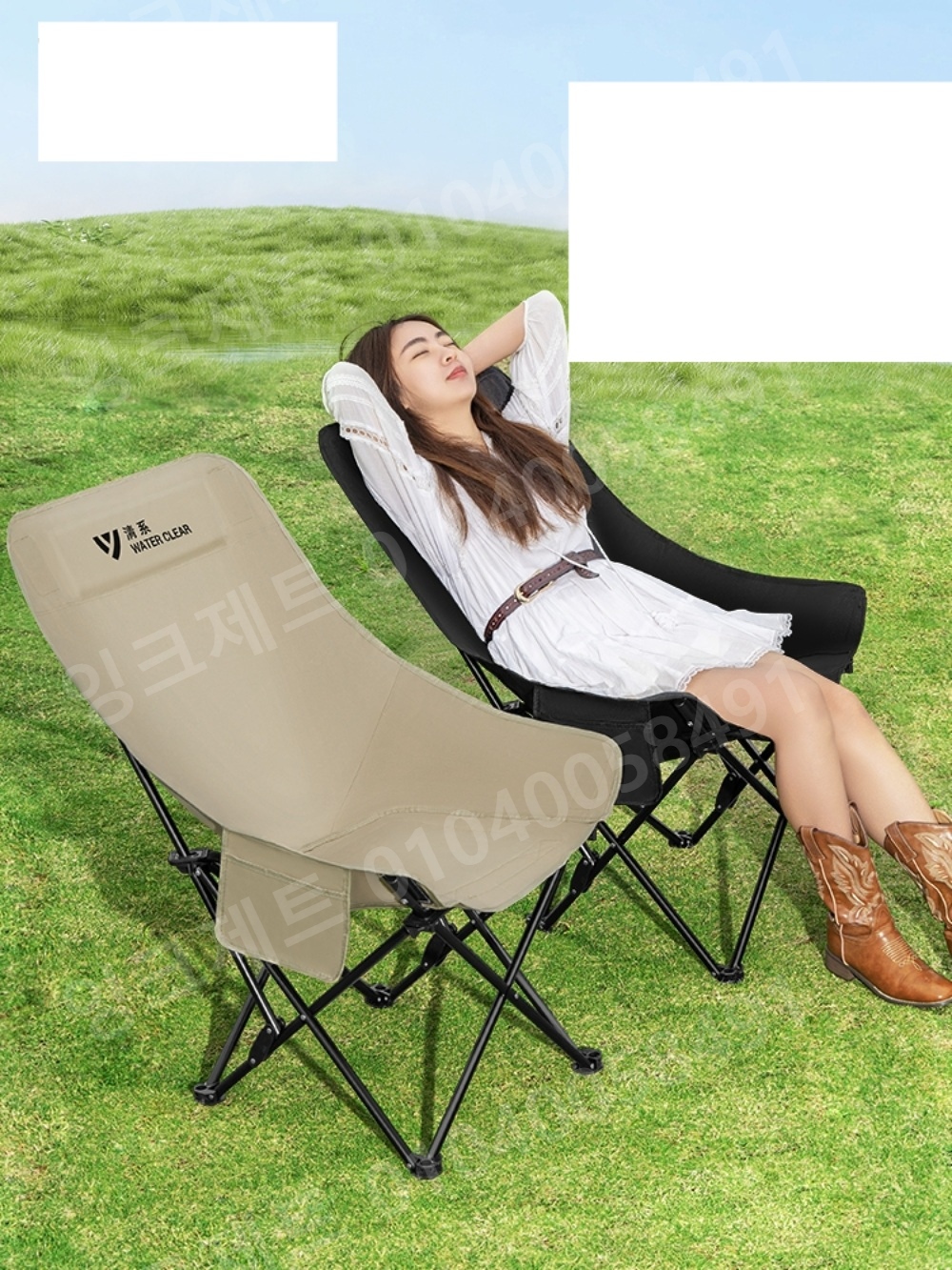 배우의자 캠핑 폴딩 파우치 어린이 휴대용 디렉터 스툴 - 상품 이미지
