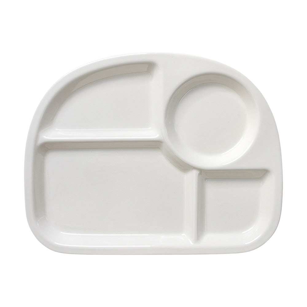 UH 성인 도자기 식판 가정용 다이어트 식판 라운드 4구