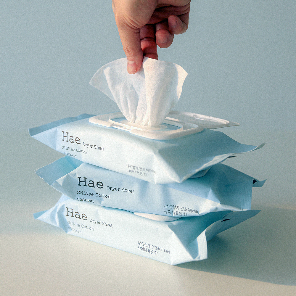 2+1 240매 하해(Hae) 샤이니코튼 뽑아쓰는 건조기시트 드라이 종이섬유유연제