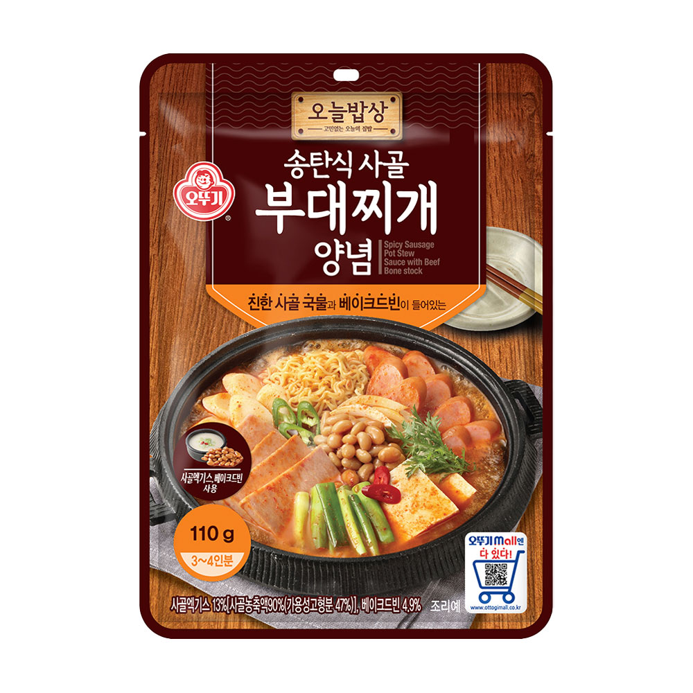 오뚜기 오늘밥상 송탄식사골 부대찌개양념 110g - 상품 이미지