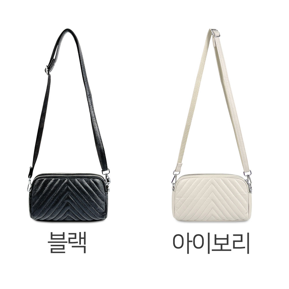 천연 가죽 미니 크로스백 핸드폰 지갑가방 외출핸드백 분리수납 퀄팅 고급 크로스 가방 - 상세 이미지 2