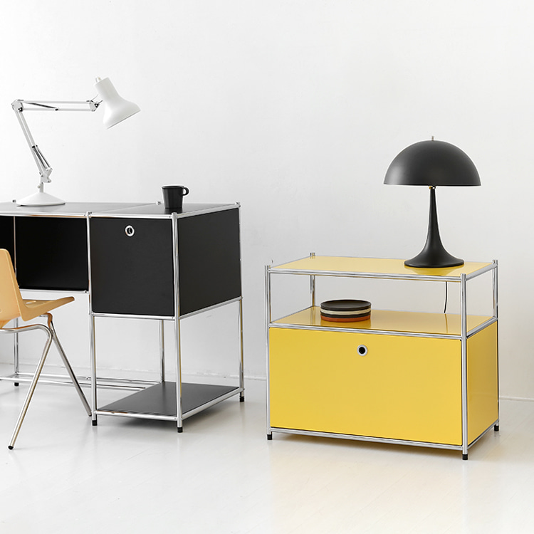 심플리 1x2 수납장 1문 BC602 770mmx400mmx640mm, 2단, 소프트옐로우 9634.0474 - 상세 이미지 3