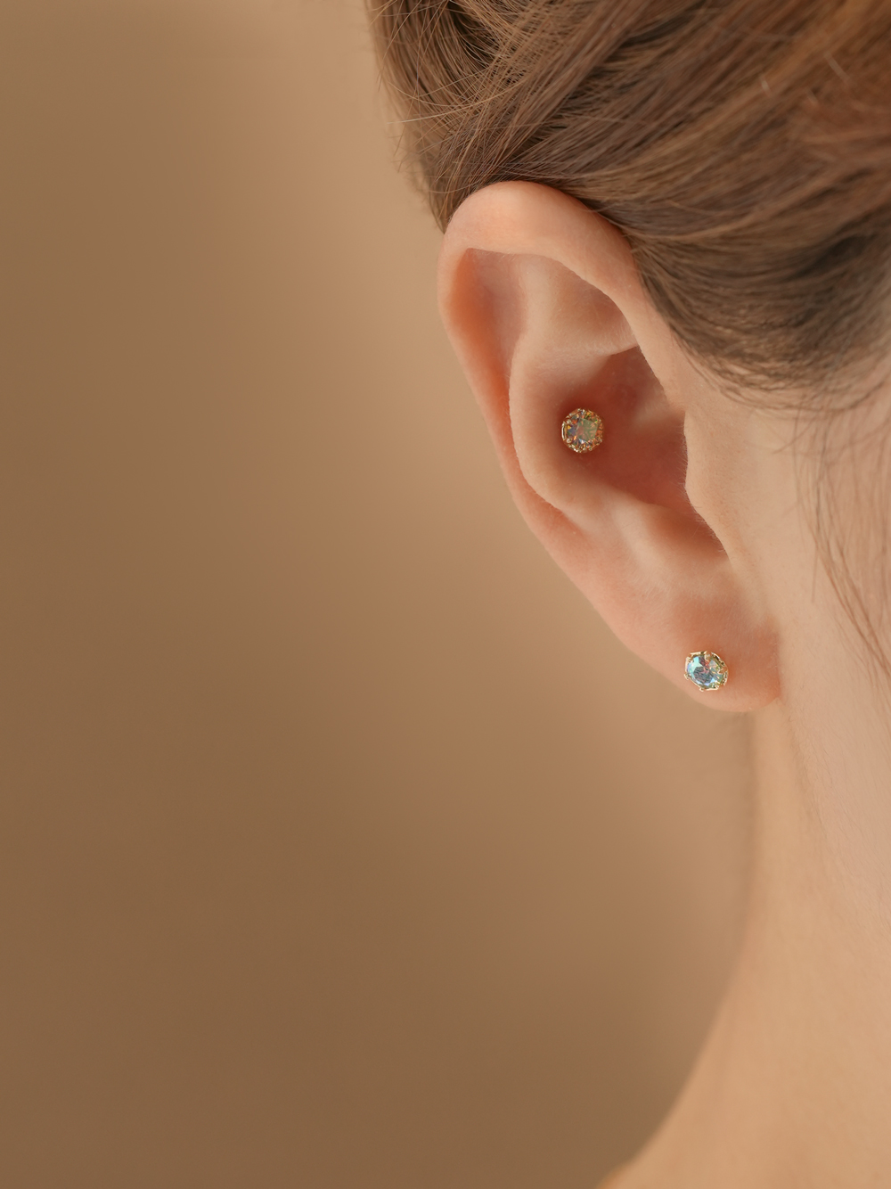 [0.8mm]14K 인터널 모이사나이트 다이아 오로라 라블렛 피어싱 3부