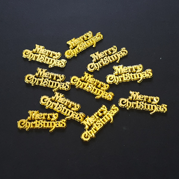 크리스마스글자 로고 장식 (소) 금색 10개입