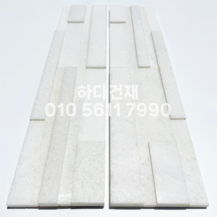 크리스탈 패널타일 600x150x15T 화이트 / 하다건재 천연석타일