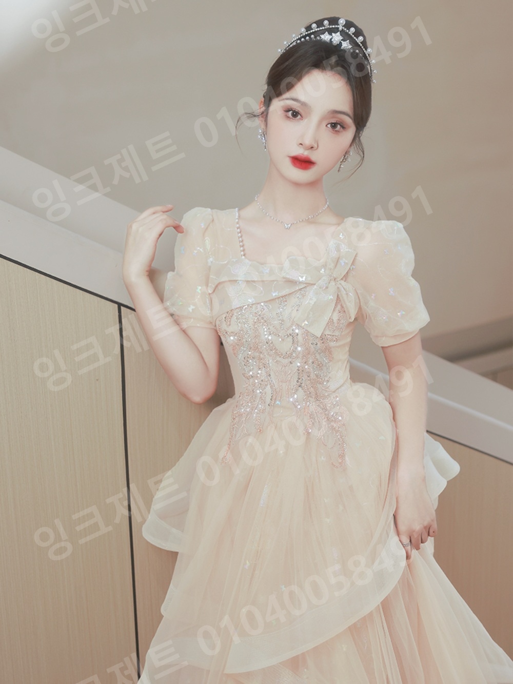 연주복 드레스 이브닝 무도회 브라이덜 합창단 들러리 - 상세 이미지 2