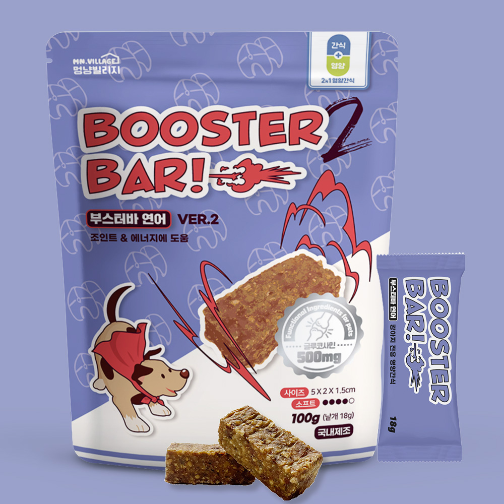 멍냥빌리지 강아지 노즈워크 가수분해 간식 저칼로리 에너지바 부스터바 연어, 100g, 1개 - 상세 이미지 5