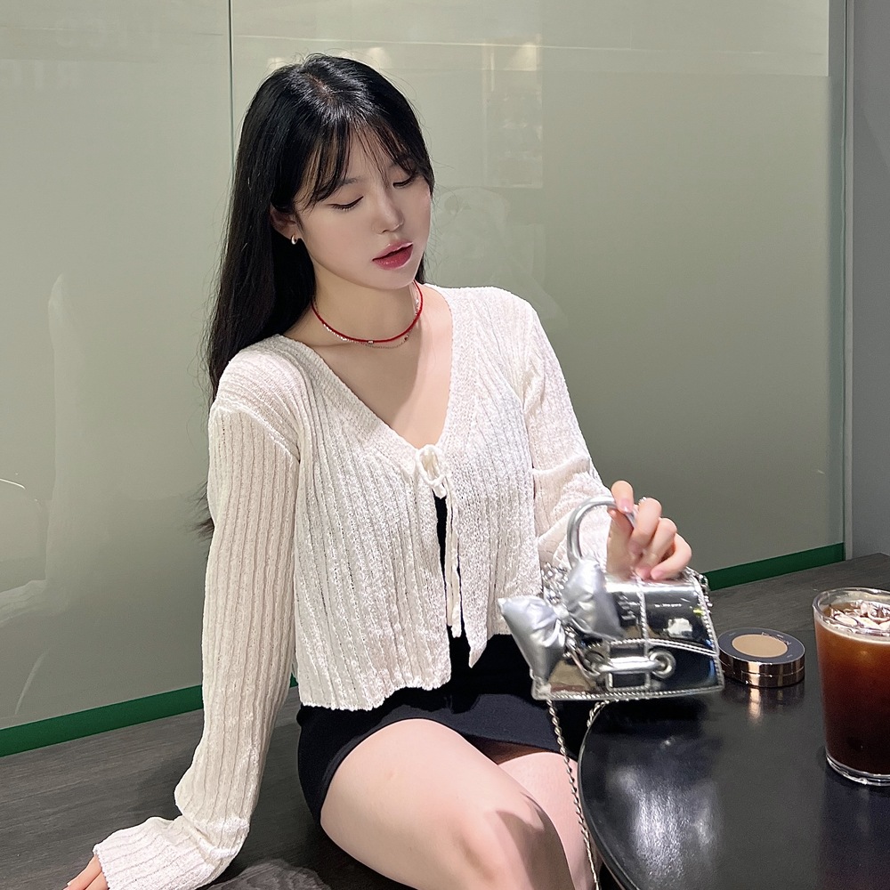 실버 미니백 타이니 체인 발레코어 크로스백 이미지 6